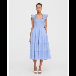Hill House NWT Ellie Nap Dress in Bluebird Tonal Seersucker Medium